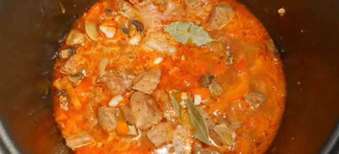 Мясная подлива с грибами в мультиварке