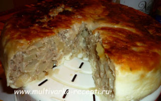 Пирог из лаваша с фаршем и картофелем в мультиварке