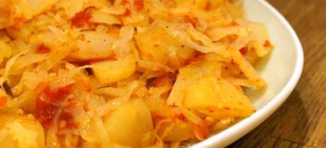 Капуста тушеная с картофелем в мультиварке
