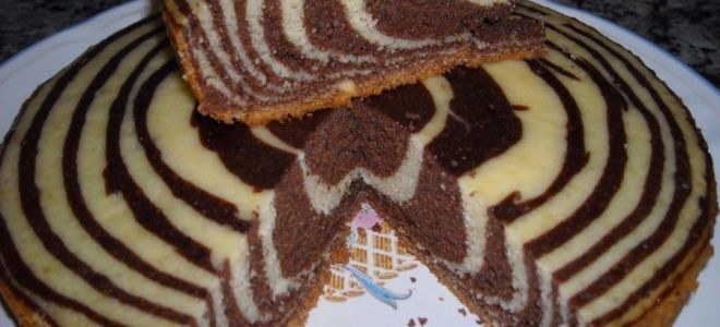 Пирог зебра в мультиварке